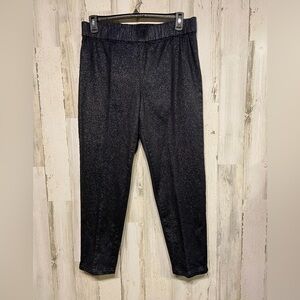 Soft Surroundings Blue Silver Glitter Elastic Bottoms XL